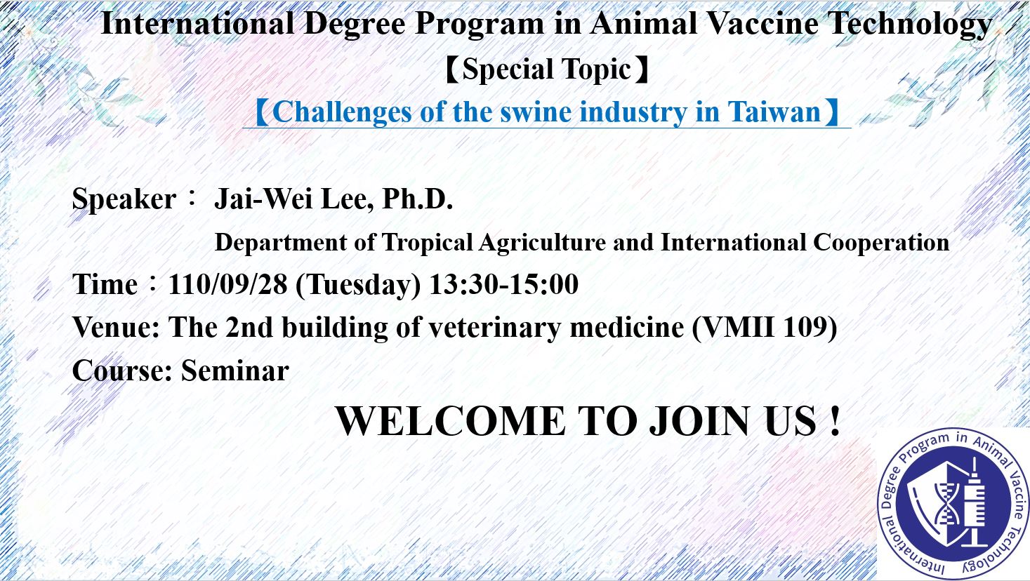 Special Topic _ Challenges of the swine industry in Taiwan