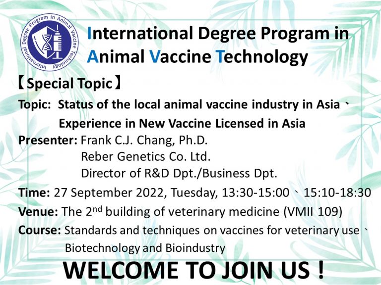 Special Topic_ Status of the local animal vaccine industry in Asia; Experience in New Vaccine Licensed in Asia
